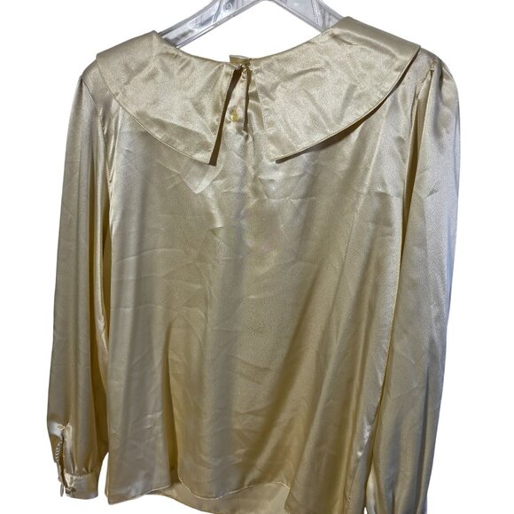 80s Gaylord 12 Blouse Feminine Romantic Flowy Dainty Whimsical Cowl Neck Vintage - Picture 3 of 10